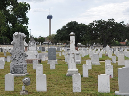 Burial area at San Antonio National Cemetery.