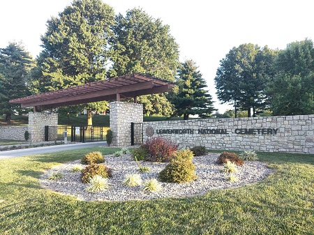 Entrance gate at Leavenworth National Cemetery.