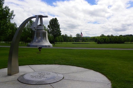 Ship's bell from the USS Saratoga at Gerald B.H. Solomon Saratoga National Cemetery.