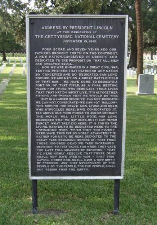 Gettysburg Address tablet