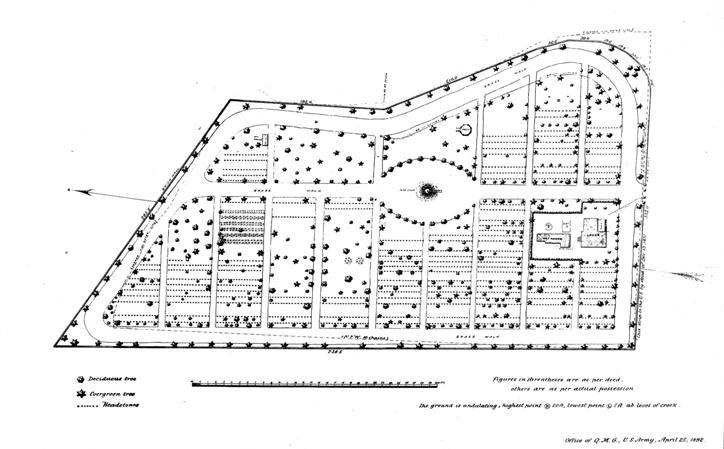 Site map of Wilmington National Cemetery