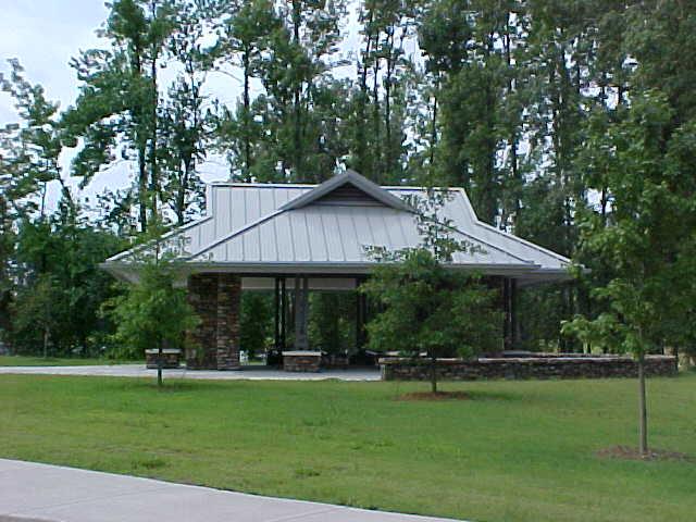Picture of a cemetery's committal service shelter.