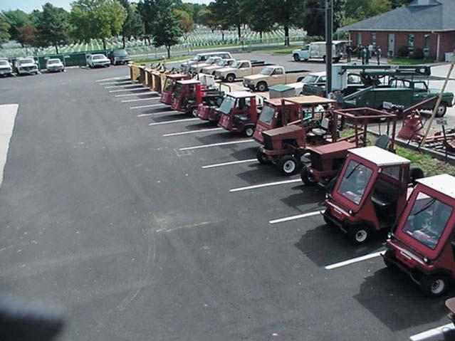 Picture of a cemetery's service yard.