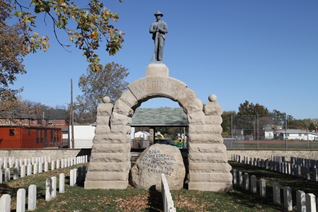 The Camp Chase Memorial Arch at Camp Chase Confederate Cemetery.