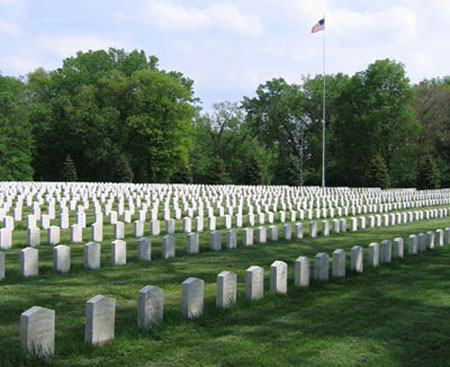 Burial section at Rock Island Confederate Cemetery.