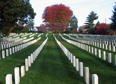 Burial area at Philadelphia National Cemetery. Burial area at Philadelphia National Cemetery.