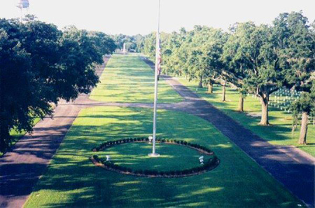 Aerial view of Biloxi National Cemetery.
