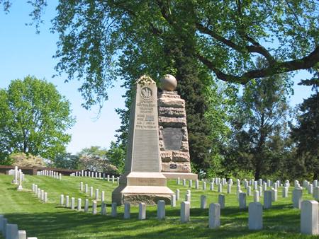 Civil War monuments at Culpeper National Cemetery.