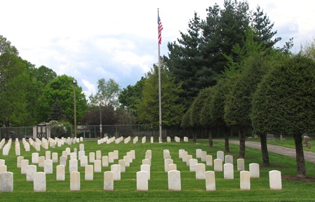Burial area and flag pole at Kentucky's Danville National Cemetery. Burial area and flag pole at Kentucky's Danville National Cemetery.