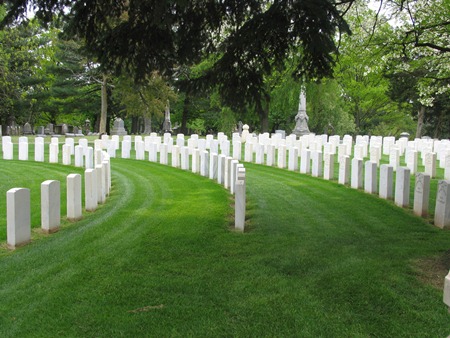 Circular burial area at Lexington National Cemetery.