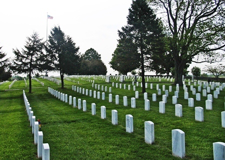 Burial area at Mill Springs National Cemetery.