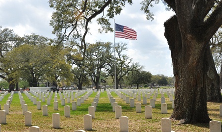 Burial area at Mobile National Cemetery.