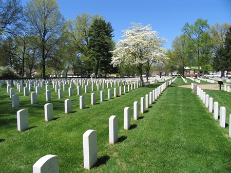 Burial area at New Albany National Cemetery. Burial area at New Albany National Cemetery.