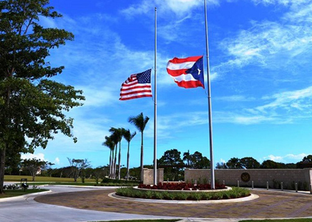 Main boulevard at Puerto Rico National Cemetery.