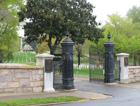 Historic main gate at Salisbury National Cemetery.