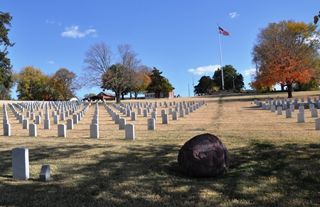 Historic burial area at Fort Scott National Cemetery.