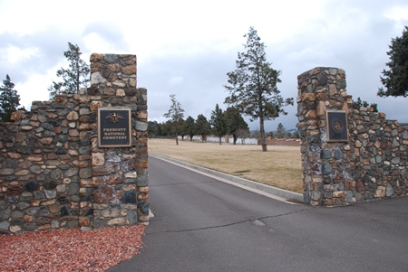 Entrance gate at Prescott National Cemetery.