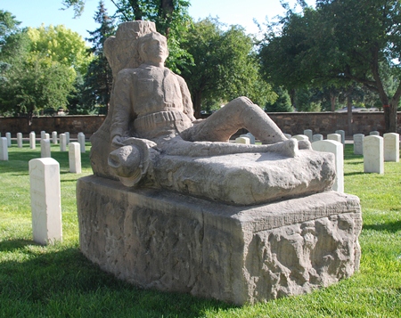 The Dennis O'Leary tombstone at Santa Fe National Cemetery.