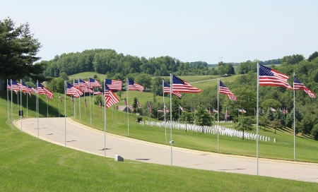 Avenue of Flags at West Virginia National Cemetery. Avenue of Flags at West Virginia National Cemetery.