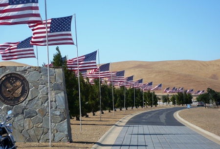 Avenue of Flags at San Joaquin Valley National Cemetery.