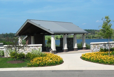 Committal shelter at Great Lakes National Cemetery.