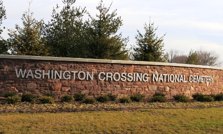 Front gate at Washington Crossing National Cemetery.