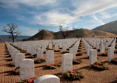 Burial area at Bakersfield National Cemetery.