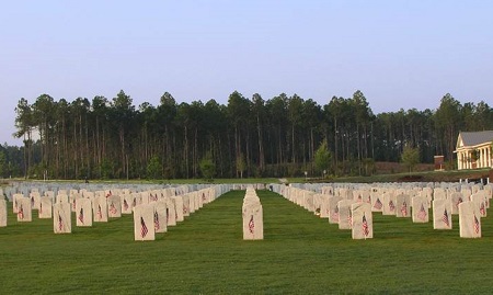 Burial area at Fort Jackson National Cemetery. Burial area at Fort Jackson National Cemetery.