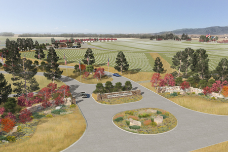 Artist's rendering of Pikes Peak National Cemetery in Colorado Springs, Colorado.