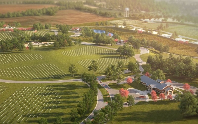 Illustration of the planned Omaha National Cemetery. Illustration of the planned Omaha National Cemetery.