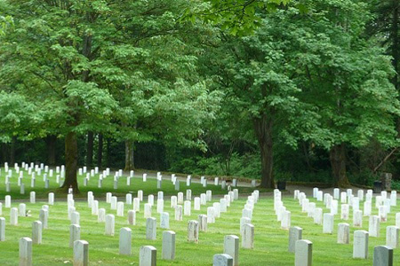 View of cemetery at Fort Lawton Post.