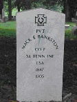 Headstone with the Southern Cross of Honor 