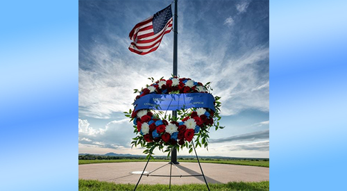 Memorial May Events - Wreath commemorating Memorial Day at a VA national cemetery.