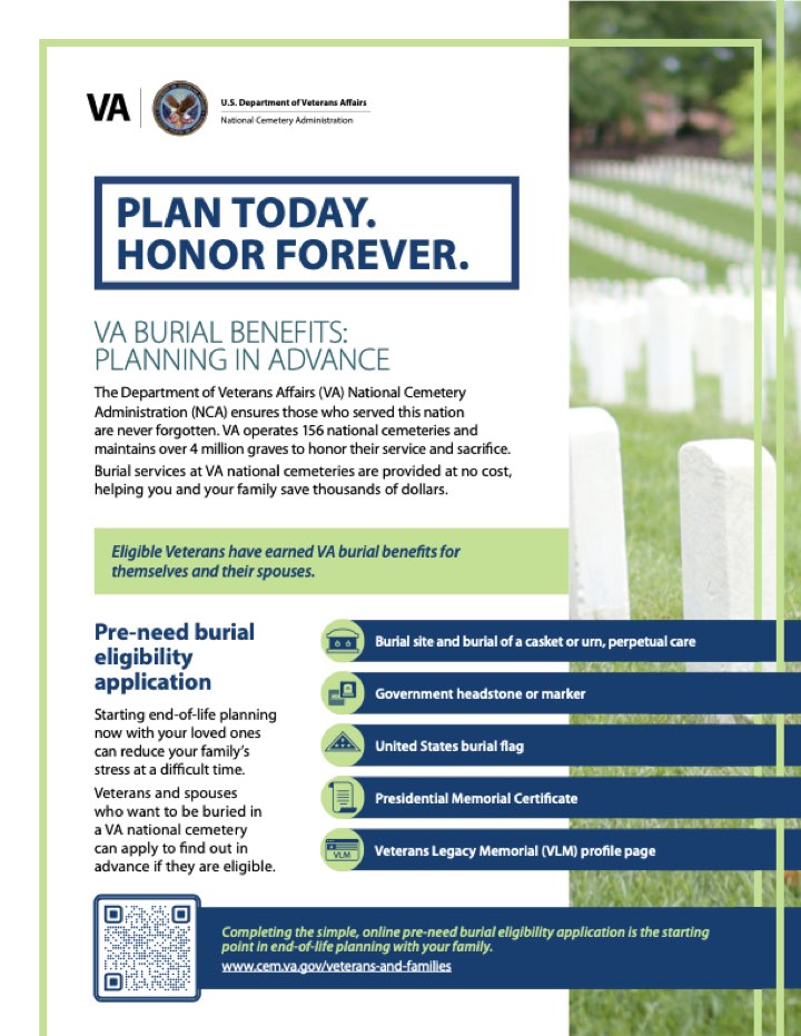 Product thumbnail: VA Burial Benefits: Planning in Advance Flyer