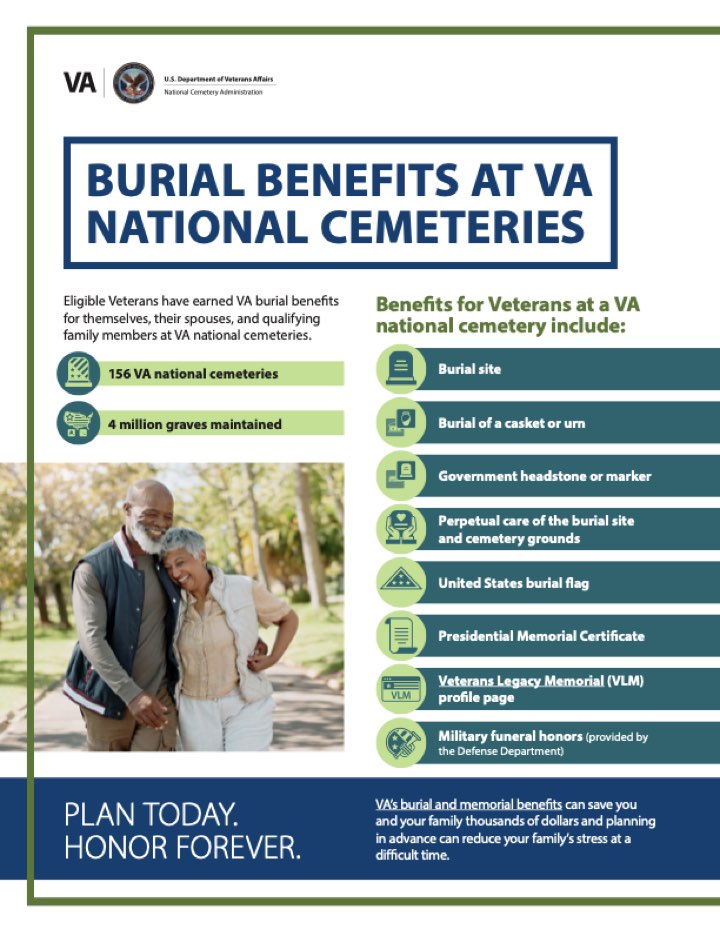 Product thumbnail: Burial Benefits at VA National Cemeteries Infosheet