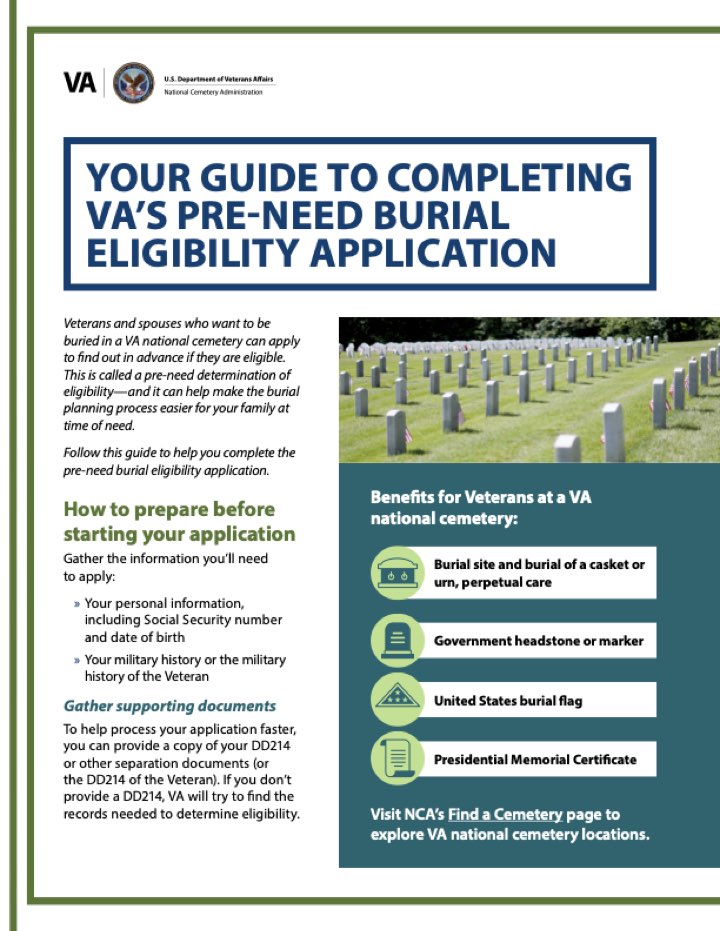 Product thumbnail: Your Guide to Completing VA's Pre-need Burial Eligibility Application