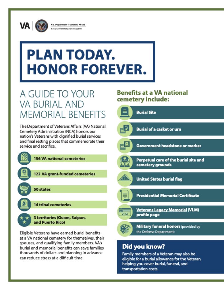Product thumbnail: A Guide to Your VA Burial and Memorial Benefits Infosheet