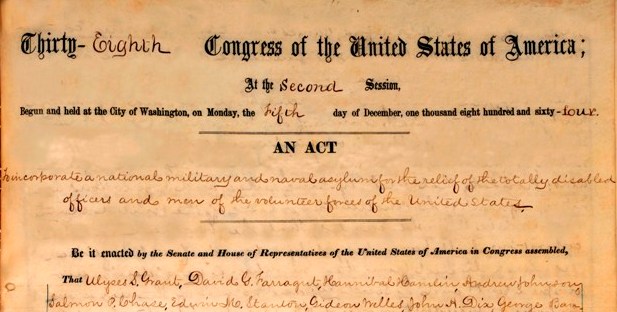 Image of the original National Asylum Organic Act, 1865