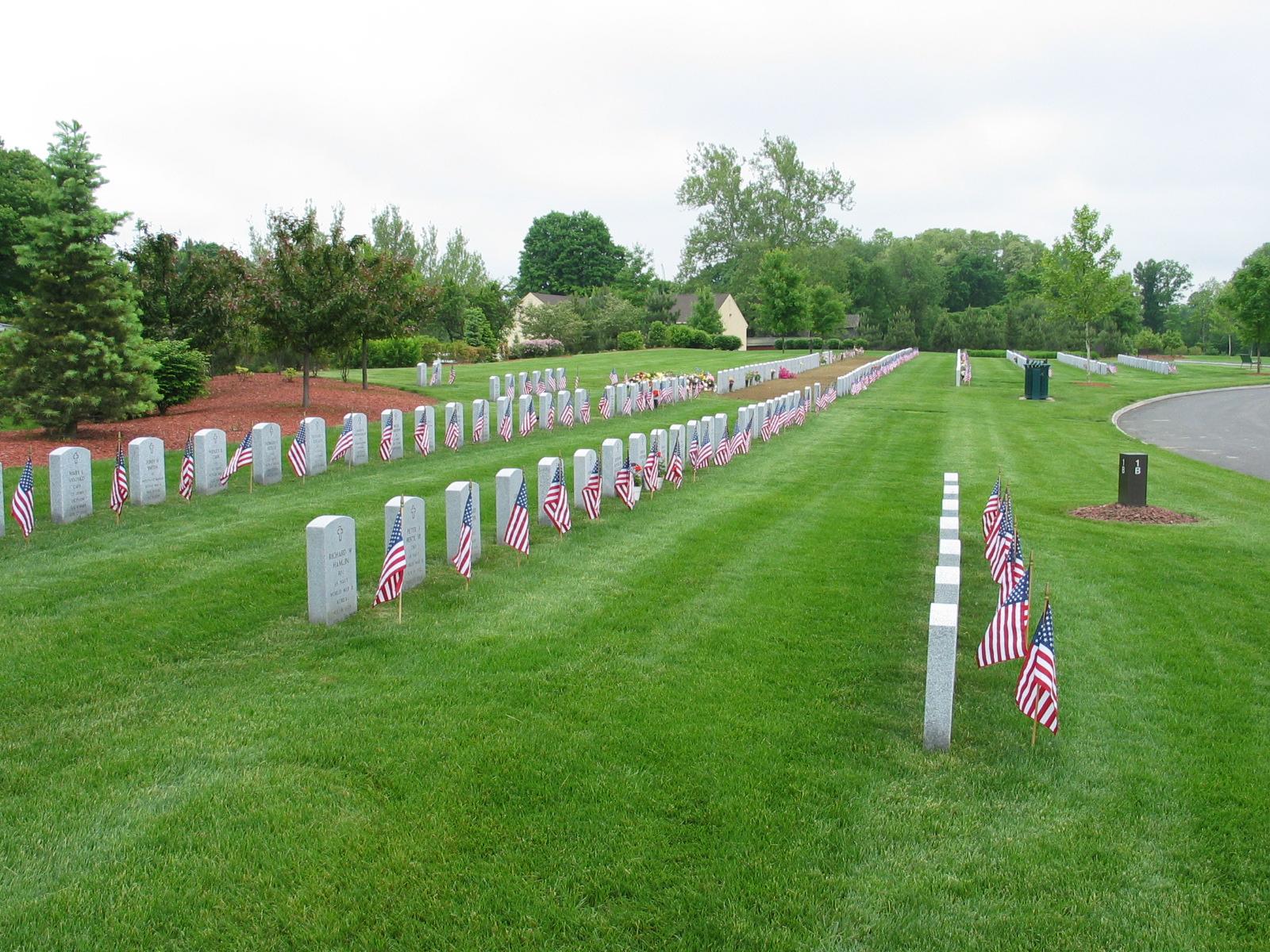 Picture of a cemetery's burial area.