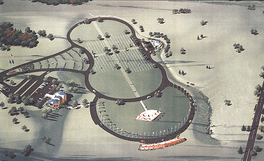 Aerial view of a state cemetery in Wisconsin.